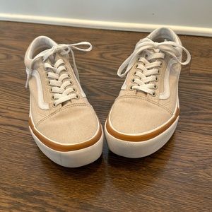 Vans Old Skool Stacked womens size 8- Tan canvas